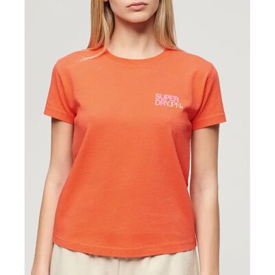 Superdry W1011375A T-shirt Casual Arancione in Cotone - Casual Superdry W1011375A T-shirt Casual Arancione in Cotone - Casual