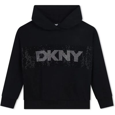 DKNY Felpa Con Cappuccio D6022 Black 14 Anni DKNY Felpa Con Cappuccio D6022 Black 14 Anni