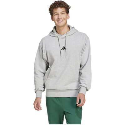Adidas Felpa Con Cappuccio Essentials Feelcozy French Terry Medium Grey Heather / Black XS Adidas Felpa Con Cappuccio Essentials Feelcozy French Terry Medium Grey Heather / Black XS