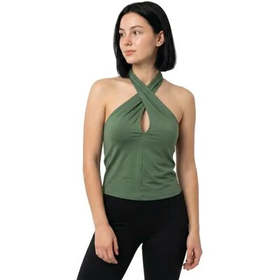 Protest Canotta Alena Halter Veggie Green L Protest Canotta Alena Halter Veggie Green L