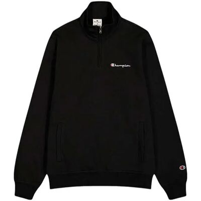 Champion Felpa Con Mezza Zip Black XS Champion Felpa Con Mezza Zip Black XS