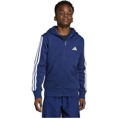 Adidas Felpa Con Zip Essentials Dark Blue / White 7-8 Anni Adidas Felpa Con Zip Essentials Dark Blue / White 7-8 Anni