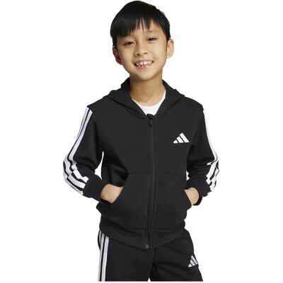 Adidas Felpa Con Zip Essentials Black / White 3-4 Anni Adidas Felpa Con Zip Essentials Black / White 3-4 Anni