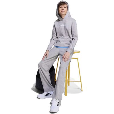 Adidas Felpa Con Cappuccio Essentials Medium Grey Heather / White 7-8 Anni Adidas Felpa Con Cappuccio Essentials Medium Grey Heather / White 7-8 Anni