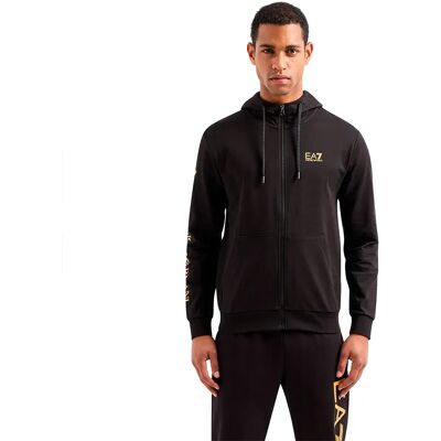 Ea7 Emporio Armani Felpa Con Zip Train Logo Series Extended Logo Cc Black / Gold XL Ea7 Emporio Armani Felpa Con Zip Train Logo Series Extended Logo Cc Black / Gold XL