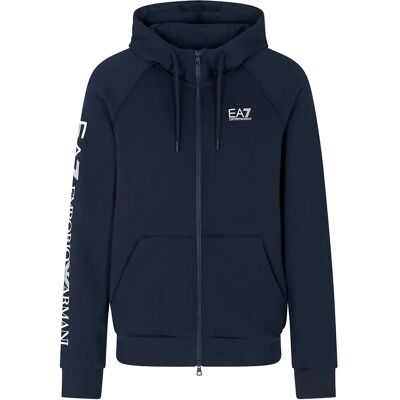 Ea7 Emporio Armani Felpa Con Zip Train Logo Series Extended Logo Cc Navy / White L Ea7 Emporio Armani Felpa Con Zip Train Logo Series Extended Logo Cc Navy / White L