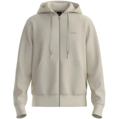 Boss Felpa Con Zip Spence 15 10275776 Open White XL Boss Felpa Con Zip Spence 15 10275776 Open White XL