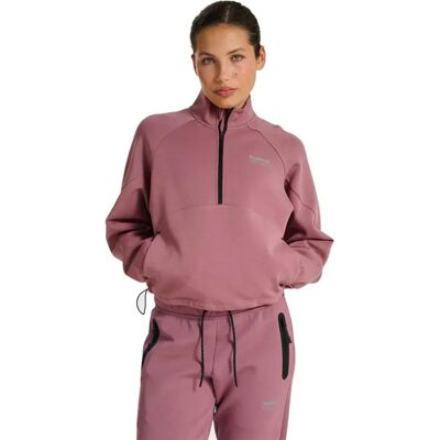 Hummel Felpa Con Mezza Zip Tech Fleece Boxy Wistful Mauve XS Hummel Felpa Con Mezza Zip Tech Fleece Boxy Wistful Mauve XS