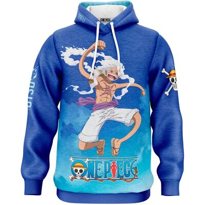 Otso Felpa Con Cappuccio One Piece Egghead Luffy And The Crew Blue XS Otso Felpa Con Cappuccio One Piece Egghead Luffy And The Crew Blue XS