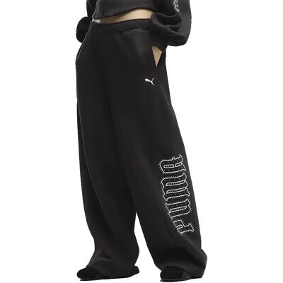 Pantaloni Sportivi Street Glam Slouchy Bedazzled Puma Black M Pantaloni Sportivi Street Glam Slouchy Bedazzled Puma Black M