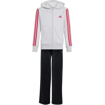 Adidas Felpa Con Zip Essentials Light Grey Heather / Power Pink 11-12 Anni Adidas Felpa Con Zip Essentials Light Grey Heather / Power Pink 11-12 Anni