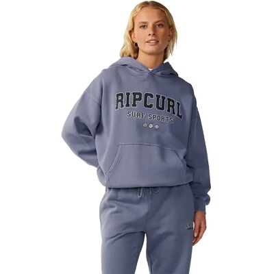 Rip Curl Felpa Con Cappuccio Varsity Sports Oversized Blue Grey M Rip Curl Felpa Con Cappuccio Varsity Sports Oversized Blue Grey M