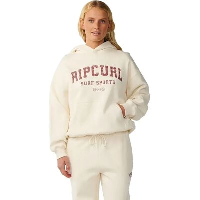 Rip Curl Felpa Con Cappuccio Varsity Sports Oversized Bone M Rip Curl Felpa Con Cappuccio Varsity Sports Oversized Bone M