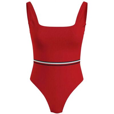 Tommy Hilfiger Costume Da Bagno Square Neck One Piece Primary Red S Tommy Hilfiger Costume Da Bagno Square Neck One Piece Primary Red S
