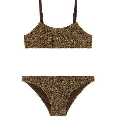 Sundek Bikini With Bandeau Top And Standard Briefs Bronze 6 Anni Sundek Bikini With Bandeau Top And Standard Briefs Bronze 6 Anni