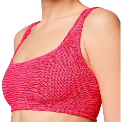 Sundek Top Bikini Bra In Embossed Fabric Pitaya One Size Sundek Top Bikini Bra In Embossed Fabric Pitaya One Size