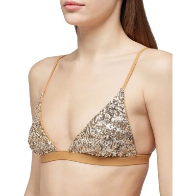Sundek Top Bikini Napa Bralette With Sequins Gold XS Sundek Top Bikini Napa Bralette With Sequins Gold XS