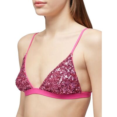 Sundek Top Bikini Napa Bralette With Sequins Shocking Pink XS Sundek Top Bikini Napa Bralette With Sequins Shocking Pink XS