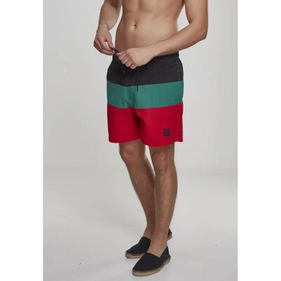Urban Classics Costume Da Bagno Red Flash / Black / Green L Urban Classics Costume Da Bagno Red Flash / Black / Green L