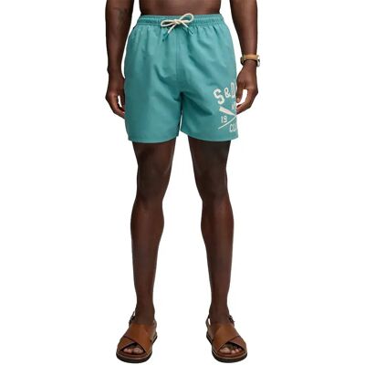 Superdry Pantaloncino Da Bagno Printed Logo 16 Teal M Superdry Pantaloncino Da Bagno Printed Logo 16 Teal M