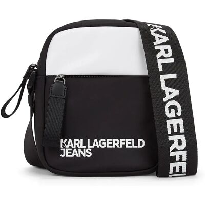 Karl Lagerfeld Jeans Borsa A Tracolla Essential Nylon Ns White / Black One Size Karl Lagerfeld Jeans Borsa A Tracolla Essential Nylon Ns White / Black One Size