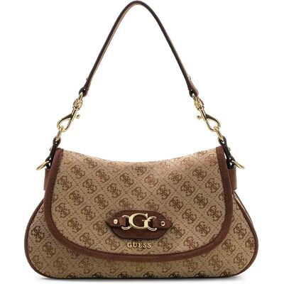 Guess Borsa A Tracolla Samantha Flap Latte Logo / Brown One Size Guess Borsa A Tracolla Samantha Flap Latte Logo / Brown One Size