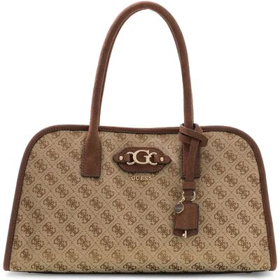 Guess Borsa Samantha Girlfriend Satchel Latte Logo / Brown One Size Guess Borsa Samantha Girlfriend Satchel Latte Logo / Brown One Size