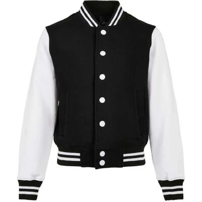 Build Your Brand Giacca Organic Sweat College Black / White 158-164 cm Build Your Brand Giacca Organic Sweat College Black / White 158-164 cm