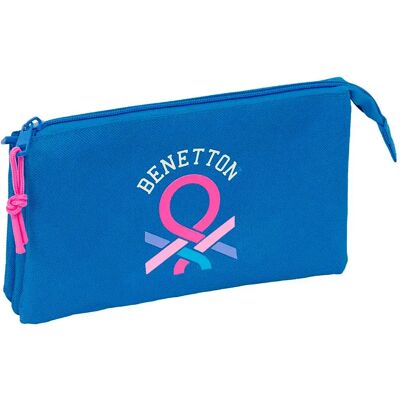 Safta Astuccio Benetton Basics 22x12x3 Cm Triple Blue One Size Safta Astuccio Benetton Basics 22x12x3 Cm Triple Blue One Size