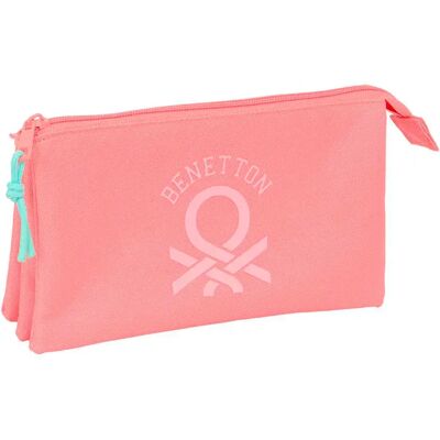 Safta Astuccio Benetton Basics 22x12x3 Cm Triple Coral One Size Safta Astuccio Benetton Basics 22x12x3 Cm Triple Coral One Size