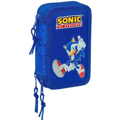 Safta Astuccio Sonic 12.5x19.5x5.5 Cm Triple Multicolor One Size Safta Astuccio Sonic 12.5x19.5x5.5 Cm Triple Multicolor One Size