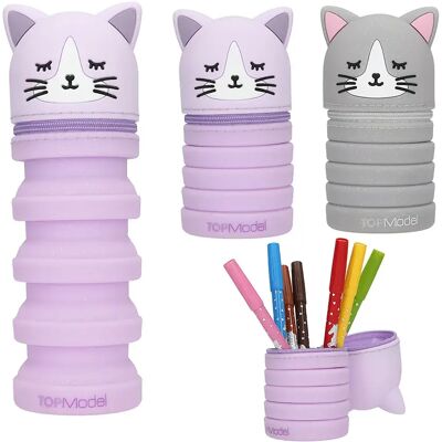 Topmodel Astuccio Silicon Tube Blooming Kitty Grey / Purple One Size Topmodel Astuccio Silicon Tube Blooming Kitty Grey / Purple One Size