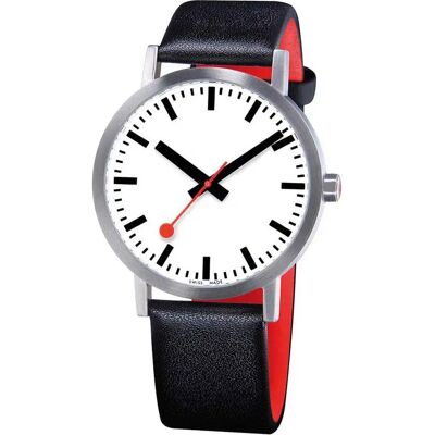 Camel Active Orologio Classic Pure White / Black Leather / Red Lining 40 mm Camel Active Orologio Classic Pure White / Black Leather / Red Lining 40 mm