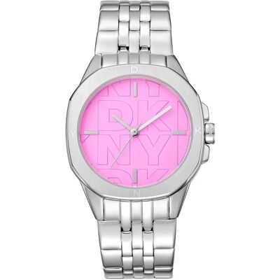 DKNY Orologio Da Donna Brooklyn Midi 3 Mm Silver Grey / Fuchsia / Mineral One Size DKNY Orologio Da Donna Brooklyn Midi 3 Mm Silver Grey / Fuchsia / Mineral One Size
