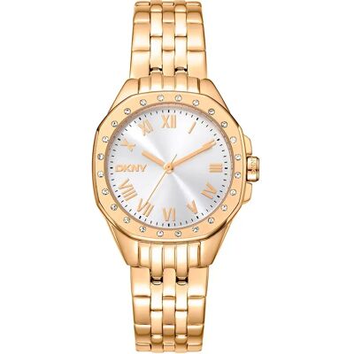 DKNY Orologio Da Donna Brooklyn Mini 30 Mm Yellow Gold / Silver Grey / Mineral One Size DKNY Orologio Da Donna Brooklyn Mini 30 Mm Yellow Gold / Silver Grey / Mineral One Size