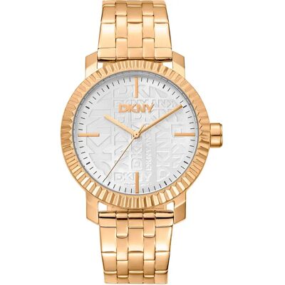 DKNY Orologio Da Donna Chambers Maxi 36 Mm Yellow Gold / Silver Grey / Mineral One Size DKNY Orologio Da Donna Chambers Maxi 36 Mm Yellow Gold / Silver Grey / Mineral One Size