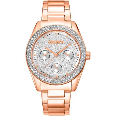 DKNY Orologio Da Donna Chambers Multi Glitz 36 Mm Rose Gold / Glitter Silver Grey / Mineral One Size DKNY Orologio Da Donna Chambers Multi Glitz 36 Mm Rose Gold / Glitter Silver Grey / Mineral One Size