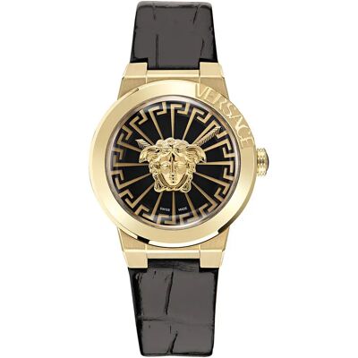 Versace Orologio Da Donna Ve3f00222 Golden / Black One Size Versace Orologio Da Donna Ve3f00222 Golden / Black One Size