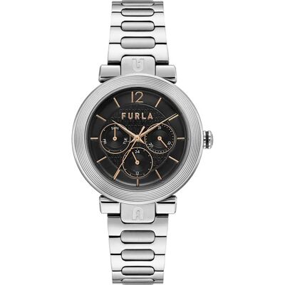 Furla Orologio Da Donna Ww00011005l1 Grey / Black One Size Furla Orologio Da Donna Ww00011005l1 Grey / Black One Size