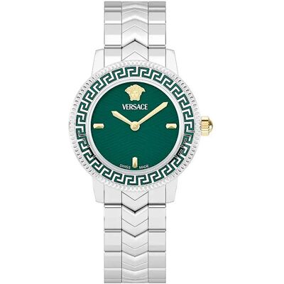 Versace Orologio Da Donna Veuca02 Silver Grey / Bottle Green One Size Versace Orologio Da Donna Veuca02 Silver Grey / Bottle Green One Size