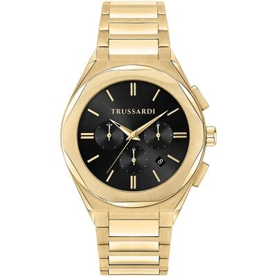 Trussardi Orologio R253156001 Golden / Black One Size Trussardi Orologio R253156001 Golden / Black One Size
