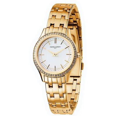 Pierre Cardin Orologio Da Donna Cf.0611.se.g 30mm 3atm Quartz Analogical Golden / White / Mineral One Size Pierre Cardin Orologio Da Donna Cf.0611.se.g 30mm 3atm Quartz Analogical Golden / White / Mineral One Size