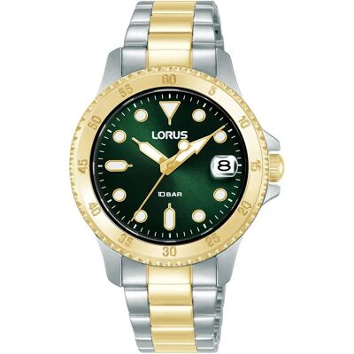 Lorus Watches Orologio Da Donna Rg820dx9 3mm 10atm Quartz/analogical Gold / Green / Mineral One Size Lorus Watches Orologio Da Donna Rg820dx9 3mm 10atm Quartz/analogical Gold / Green / Mineral One Size