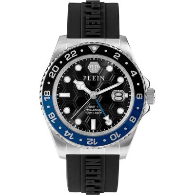 Philipp Plein Orologio Gmt-i Challenger 2mm 10atm Quartz/analogical Black / Black / Silver / Blue / Mineral One Size Philipp Plein Orologio Gmt-i Challenger 2mm 10atm Quartz/analogical Black / Black / Silver / Blue / Mineral One Size
