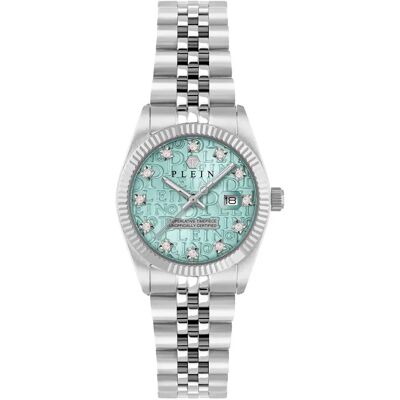 Philipp Plein Orologio Da Donna New Date Superlative 28mm 5atm Quartz/analogical Silver / Turquoise / Mineral One Size Philipp Plein Orologio Da Donna New Date Superlative 28mm 5atm Quartz/analogical Silver / Turquoise / Mineral One Size