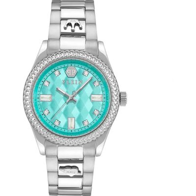 Philipp Plein Orologio Da Donna Queen 38mm 5atm Quartz/analogical Silver / Blue / One Size Philipp Plein Orologio Da Donna Queen 38mm 5atm Quartz/analogical Silver / Blue / One Size