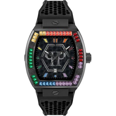 Philipp Plein Orologio The Hexagon Phantom mm 5atm Quartz/analogical Black / Black / Multicolor / Mineral One Size Philipp Plein Orologio The Hexagon Phantom mm 5atm Quartz/analogical Black / Black / Multicolor / Mineral One Size