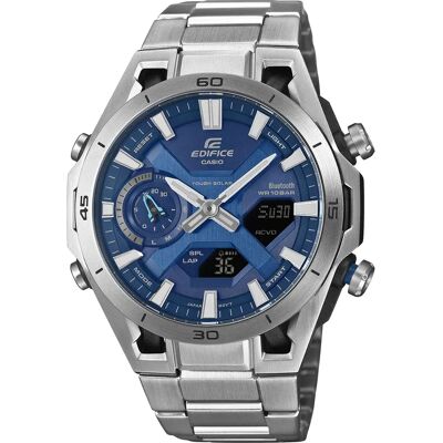 Edifice Orologio Ecb-2300 7.6mm 10atm Quartz Analog-digital Silver / Blue / Mineral One Size Edifice Orologio Ecb-2300 7.6mm 10atm Quartz Analog-digital Silver / Blue / Mineral One Size