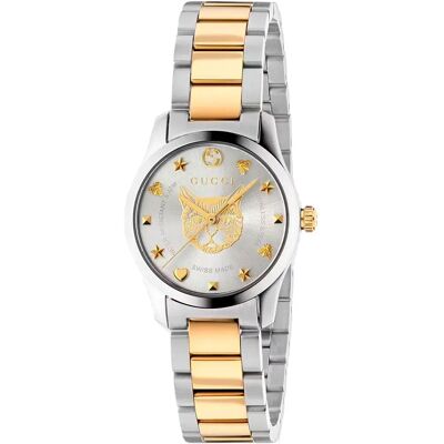 Gucci Orologio Da Donna Ya126596 27mm 5atm Quartz Analogical Golden / Grey / Sapphire One Size Gucci Orologio Da Donna Ya126596 27mm 5atm Quartz Analogical Golden / Grey / Sapphire One Size