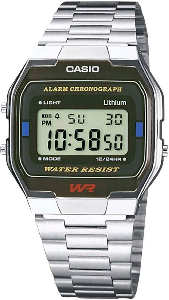 Casio Vintage, Orologio da polso, A163wa-1qes, Argento, (Cronografo, Orologio digitale, 33 mm)